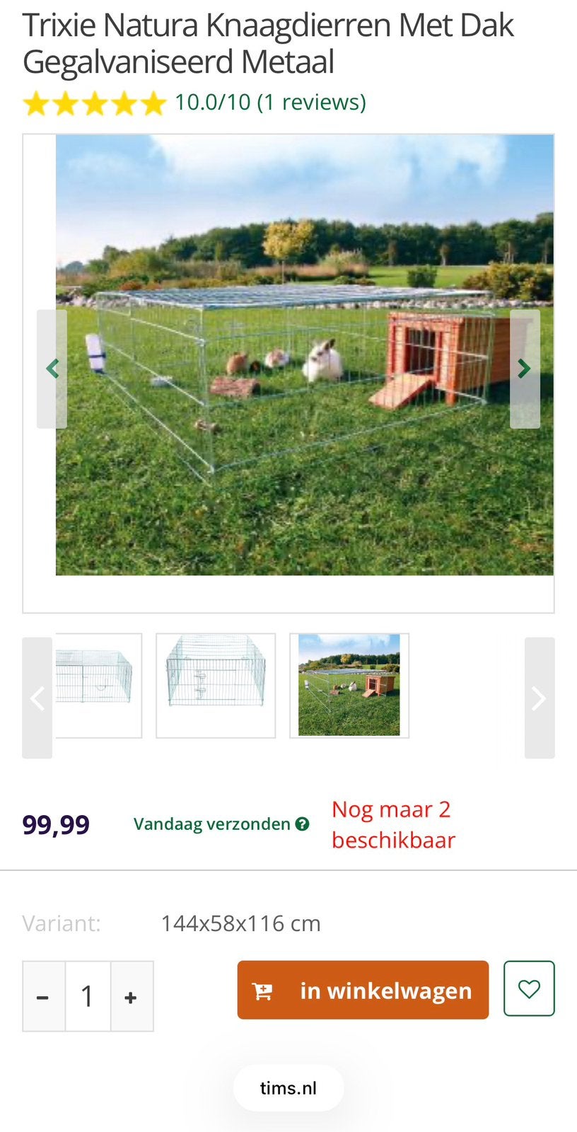 Huisdierenren 144x58x116, Ophalen, Zo goed als nieuw