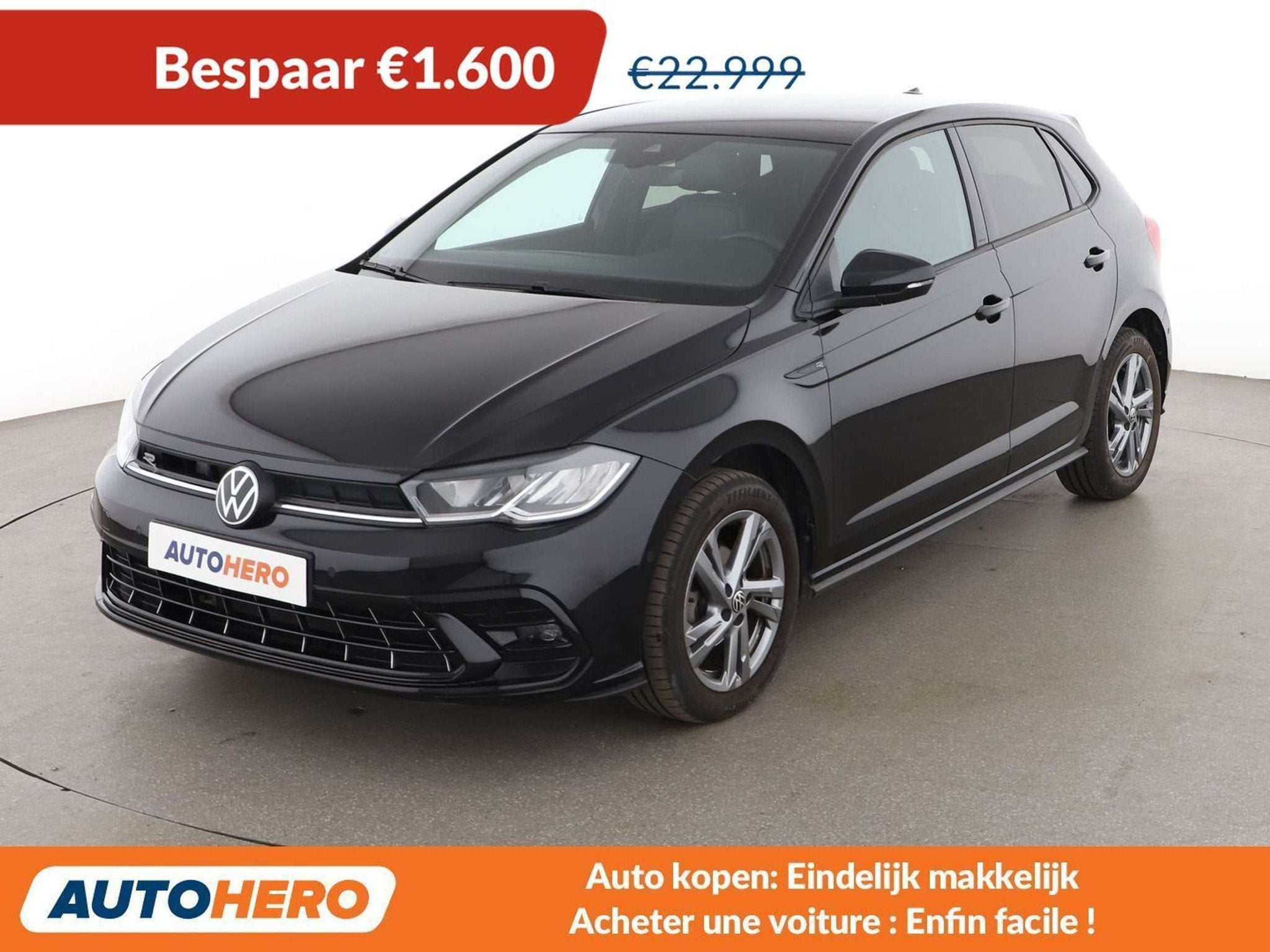 Volkswagen Polo 1.0 TSI R-Line (bj 2024, automaat), Auto's, Adaptive Cruise Control, Gebruikt, 95 pk, Leder