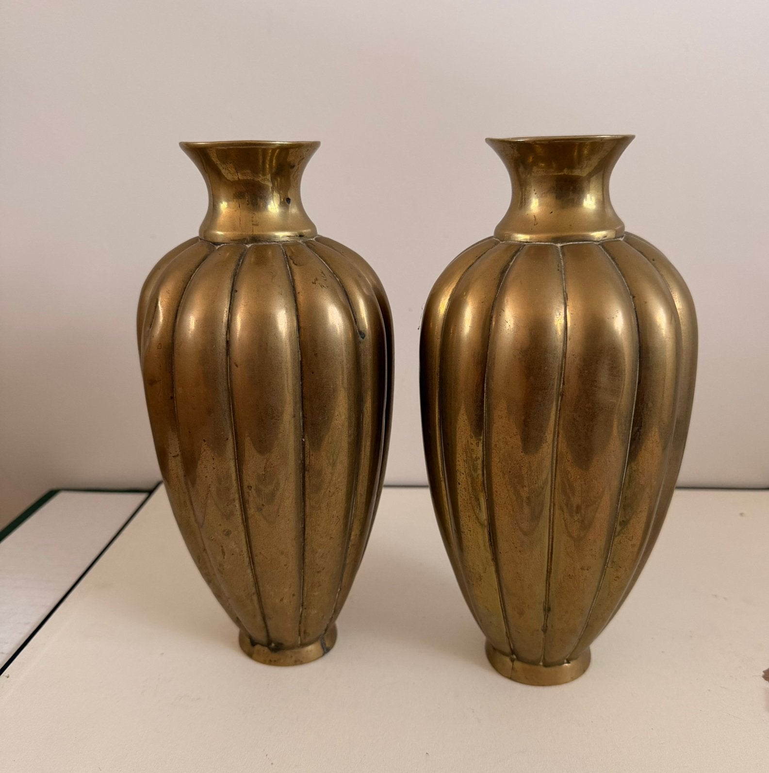 Vintage messing of bronzen vazen, Maison & Meubles, Accessoires pour la Maison | Vases, Enlèvement ou Envoi, Comme neuf