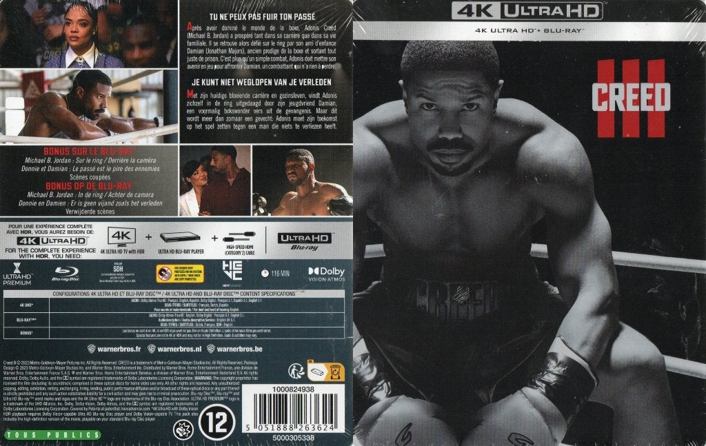 creed III "steelbook" (4k ultra-hd + blu-ray) neuf, Enlèvement ou Envoi, Neuf, dans son emballage, Action