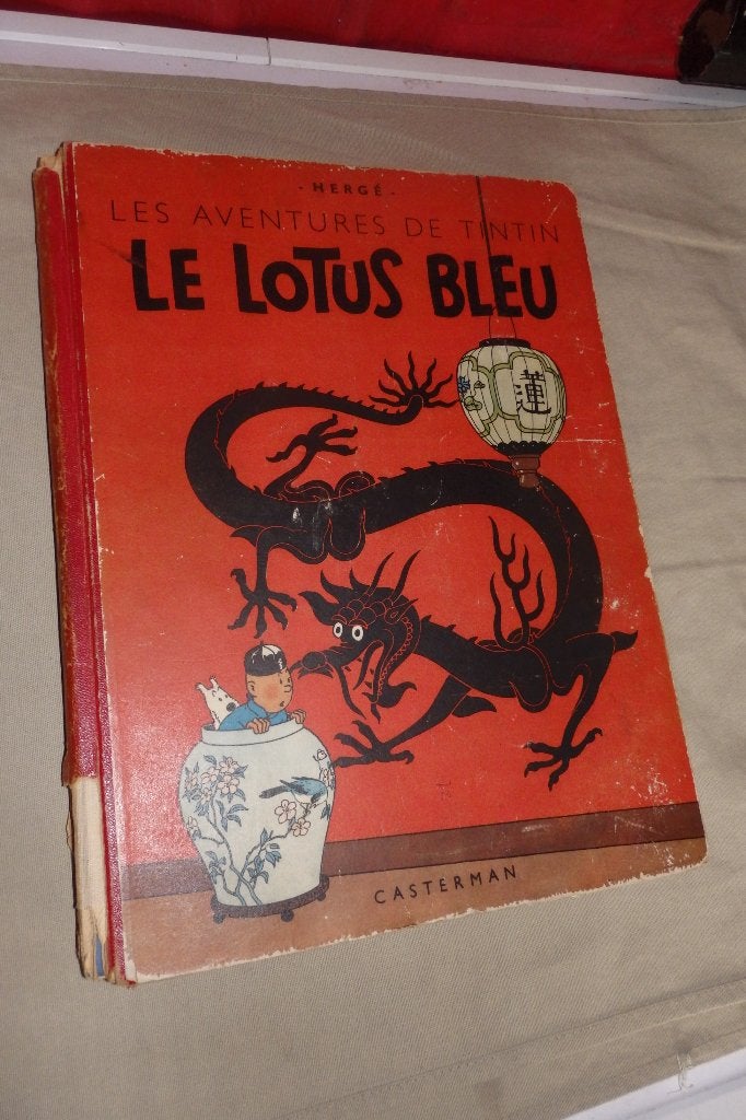Kuifje, De blauwe lotus, 1942 z/w, Boeken, Ophalen of Verzenden