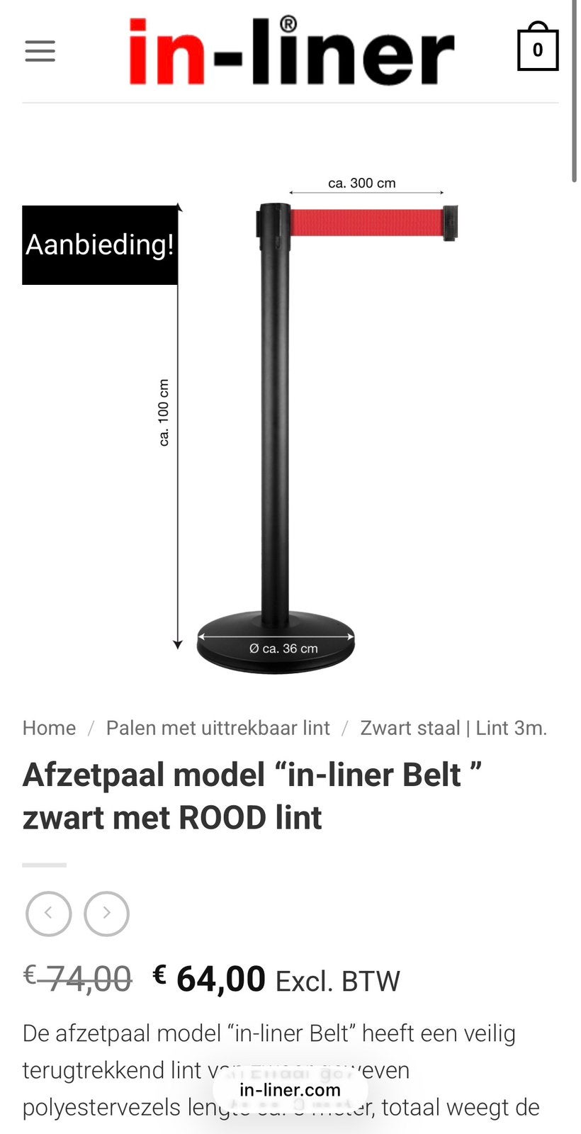 Deux poteaux de barrière modèle « In-liner Belt » noir/rouge, Articles professionnels, Enlèvement