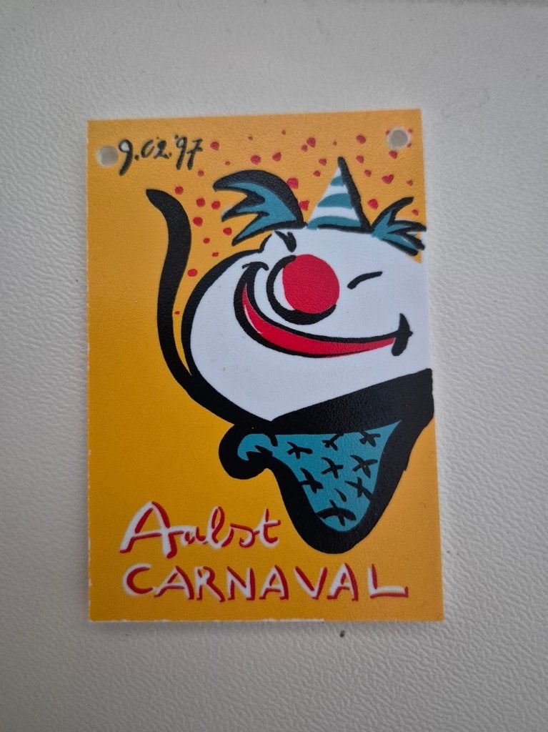 Carnaval Aalst medaille plastiek 1997, Ophalen of Verzenden