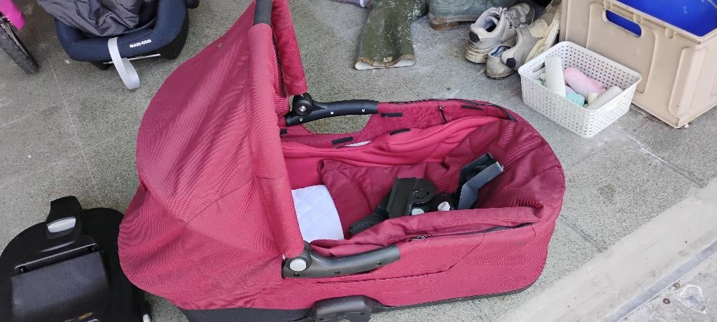 Wandelwagen rood, zwarte buggy en maxicosy, Ophalen, Gebruikt, Combiwagen, Maxi-Cosi