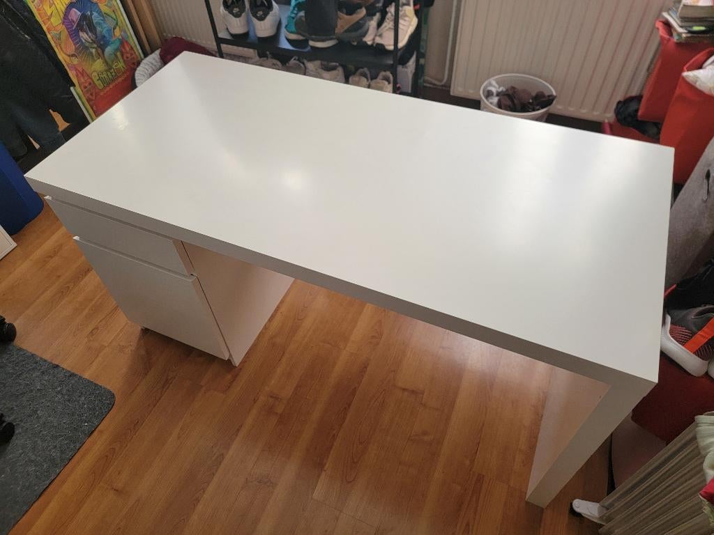 bureau MALM, Maison & Meubles, Bureaux, Utilisé, Bureau-armoire combiné, IKEA, Moderne, Bois, Blanc, Enlèvement