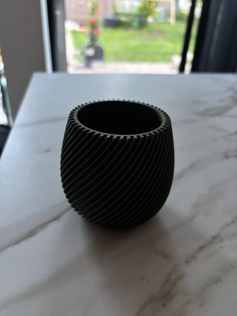 Bloempotje 3D geprint, Kunststof, Rond, Nieuw, Ophalen of Verzenden