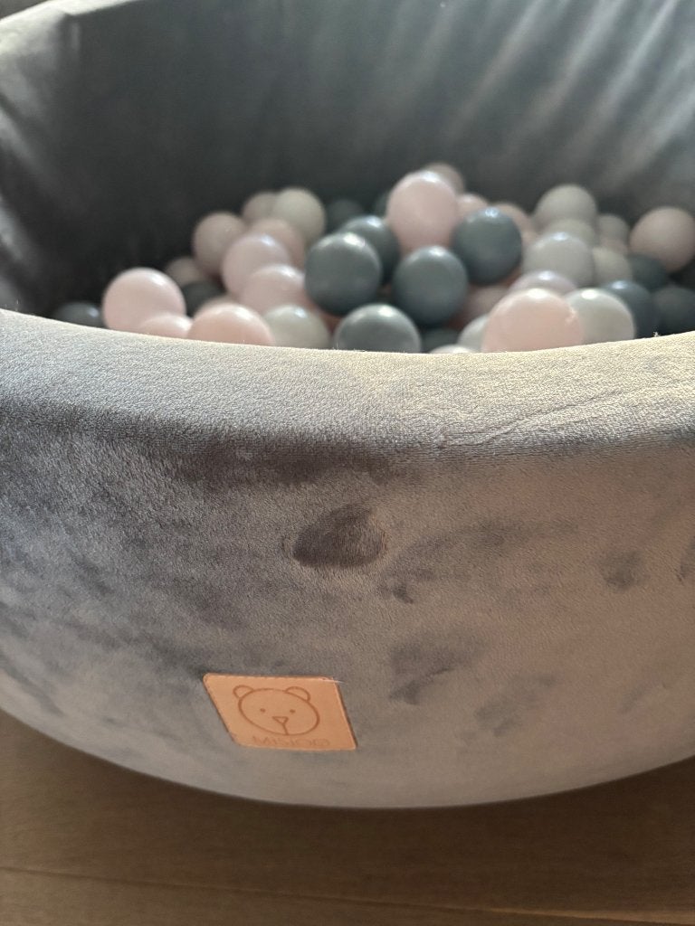 Misioo grijs ballenbad met grijze en roze ballen, Ophalen, Gebruikt, Overige typen