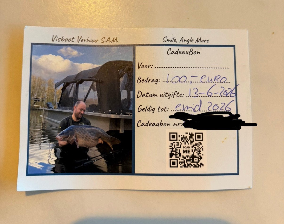 Korting bon visbootverhuursam 100 euro, Ophalen of Verzenden, Zo goed als nieuw