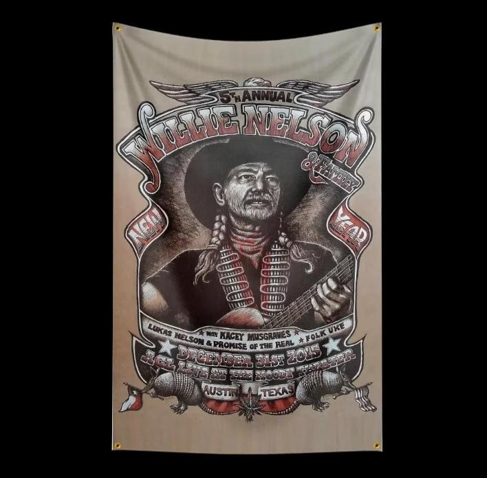Grands drapeaux Willie Nelson (150 x 90 cm), Enlèvement ou Envoi, Neuf