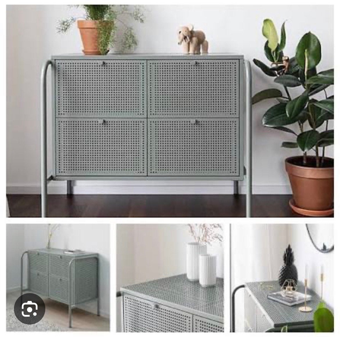 IKEA Nikkeby Ladekast groen metaal/industrial - Nieuwstaat, Huis en Inrichting, Kasten | Ladekasten, Ophalen, Zo goed als nieuw