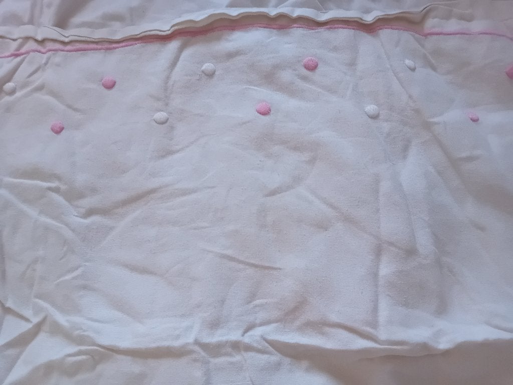 Drap ancien brodé en coton, Enlèvement, Coton, Deux personnes, Blanc