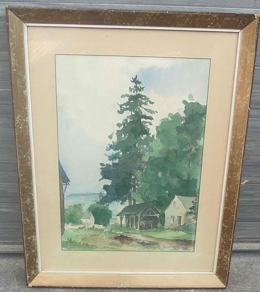 Aquarelle paysage signe Valère rorive, Enlèvement ou Envoi