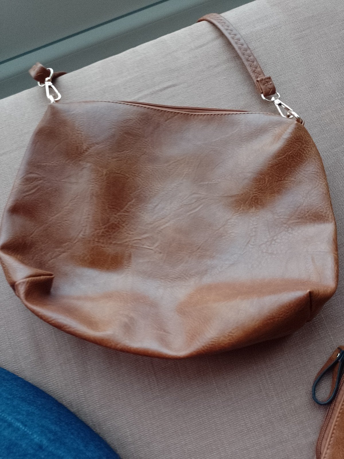 handtas camel met klein zakje erbij, Ophalen, Handtas