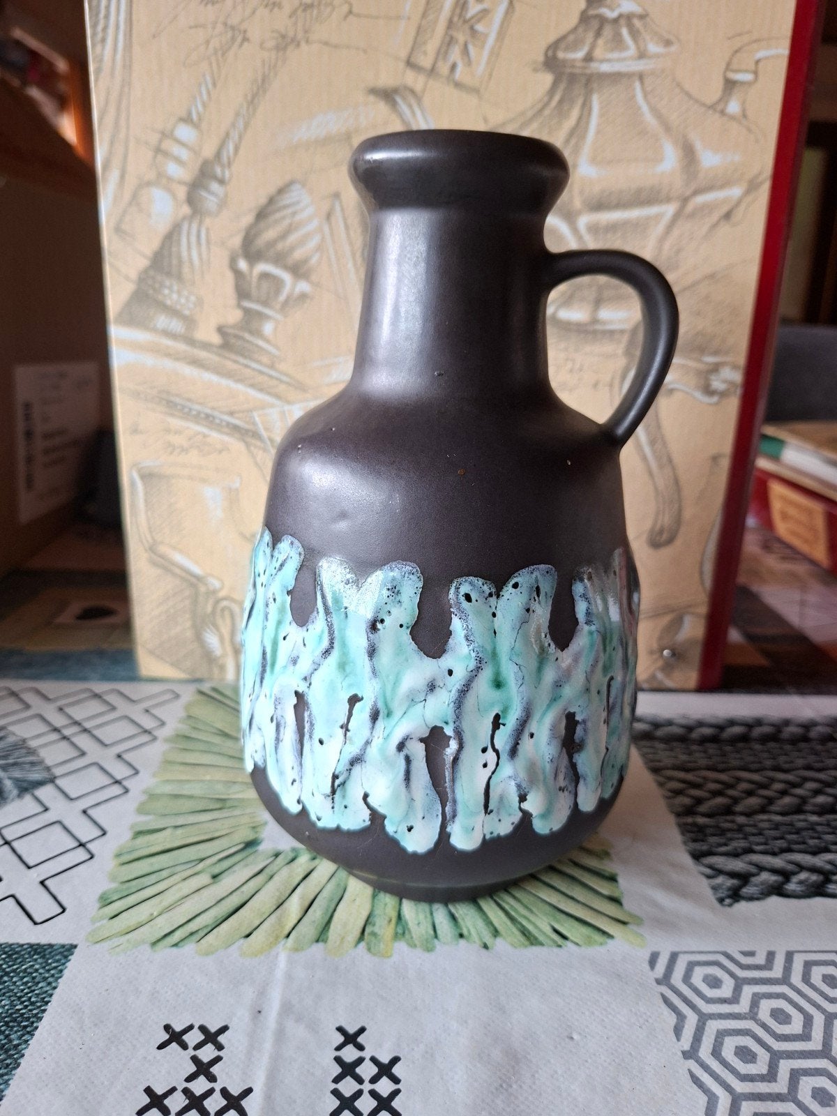 vase pichet vintage fat lava-West germany Es keramik 818/20, Antiquités & Art, Enlèvement