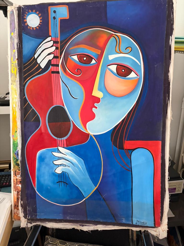 Schilderij op doek 70/90 cm, Antiek en Kunst, Kunst | Schilderijen | Modern, Ophalen