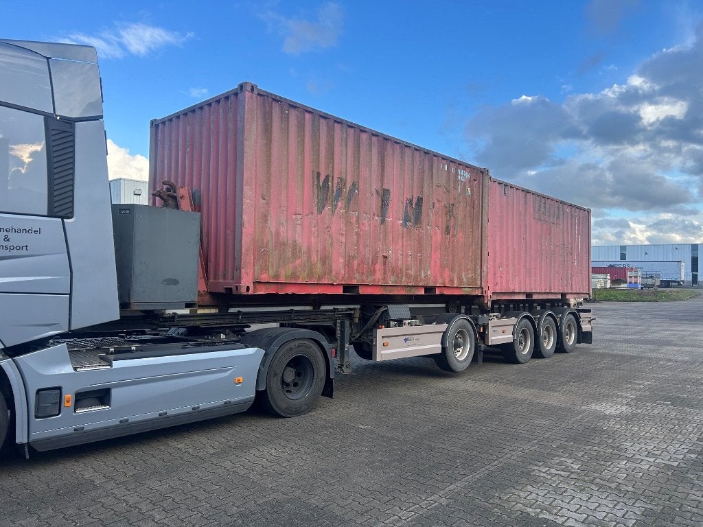 20ft container met slede - afzetcontainer, Ophalen