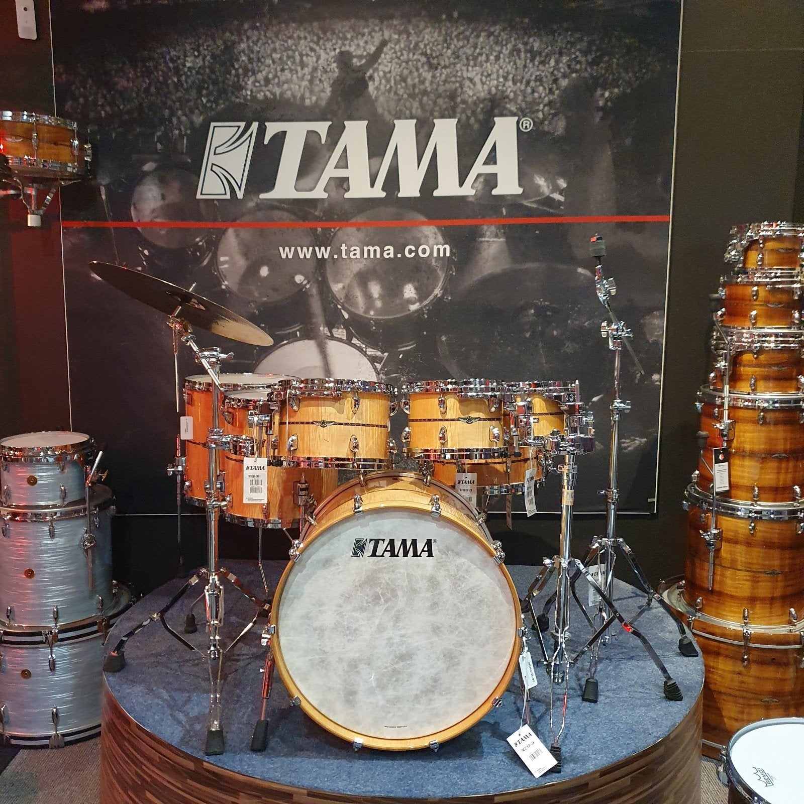 Tama Star Curley Maple Exotic: grote set-up!, Musique & Instruments, Batteries & Percussions, Neuf, Tama, Enlèvement ou Envoi