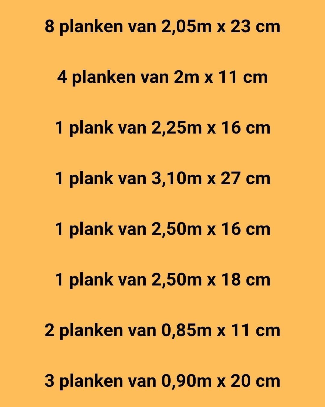 21 eiken en meranti planken, Ophalen, Planken
