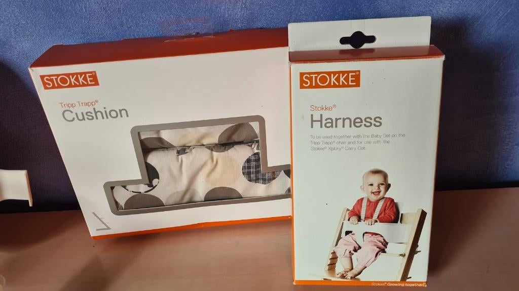 Stokke Babyset + Harness + Kussentjes, Kinderen en Baby's, Ophalen, Gebruikt, Meegroeistoel, Gordel(s)
