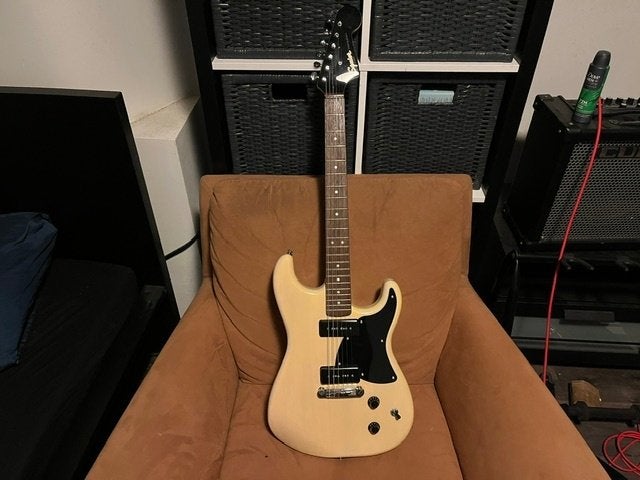 Squier Paranormal Stratosonic, Musique & Instruments, Instruments à corde | Guitares | Électriques, Enlèvement, Comme neuf, Solid body