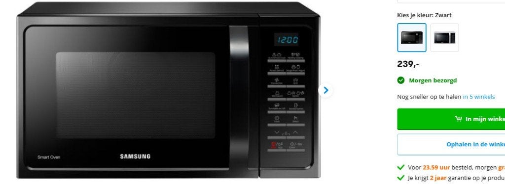 Combi Microgolfoven Samsung MC28H5015AK - DOE EEN BOD, Electroménager, Enlèvement, Comme neuf, Autoportant, Four à micro-ondes combiné