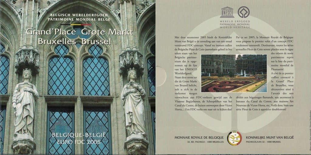 Belgique : Coffret euro 2005 - Bruxelles (8 pièces), Timbres & Monnaies, Monnaies | Belgique, Envoi, Série