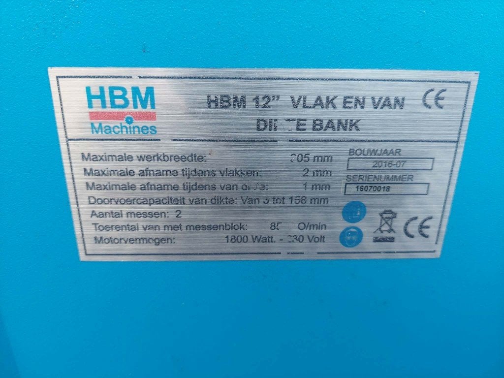 Te koop aangeboden een HBM 12 inch  vandiktebank, Bricolage & Construction, Enlèvement, Comme neuf