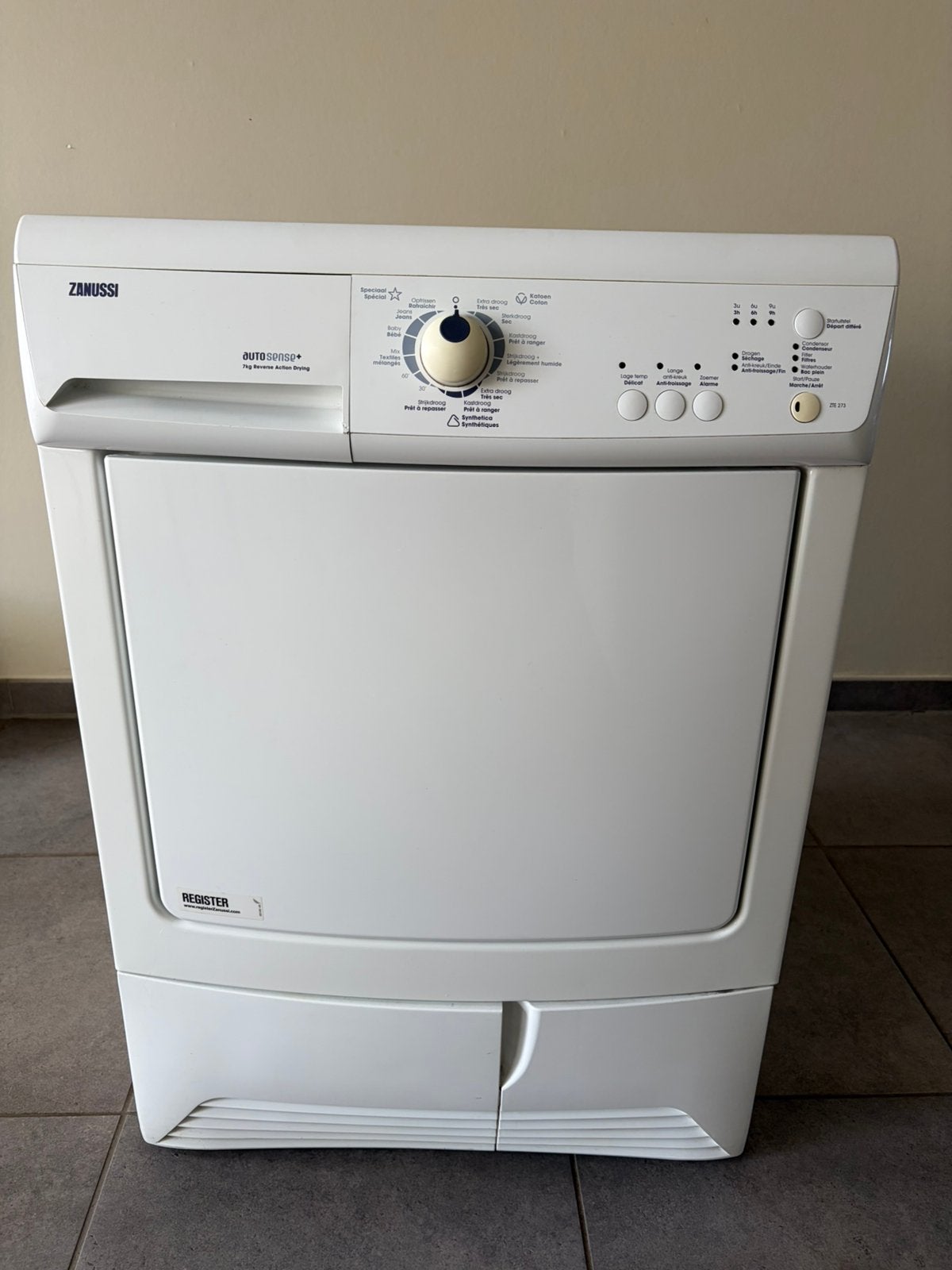 Zanussi droogkast, Elektronische apparatuur, Droogkasten, 8 tot 10 kg, Ophalen, Gebruikt, Voorlader