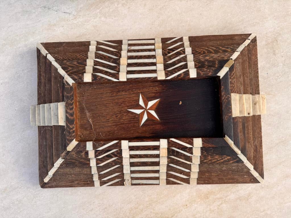 Congolese hardhouten serveerset., Ophalen