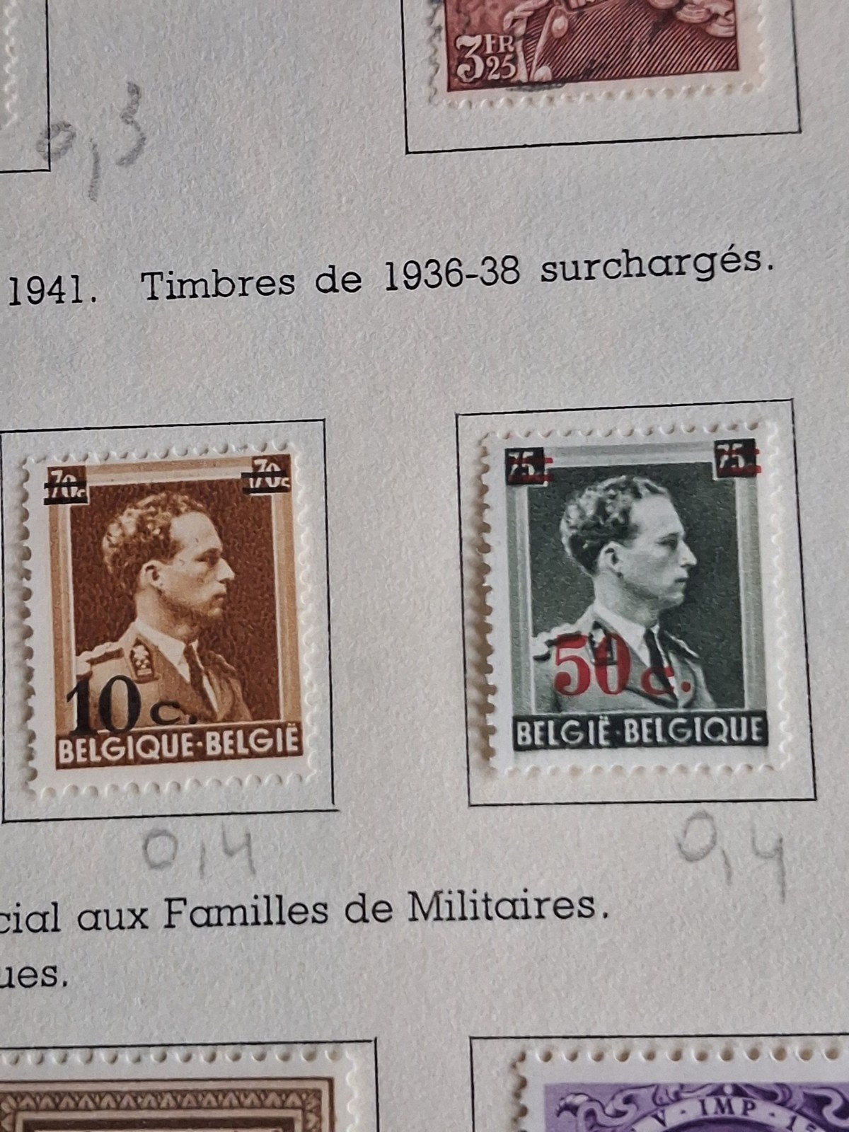 1941 42 koning met overbelasting COB 570 571, Ophalen of Verzenden