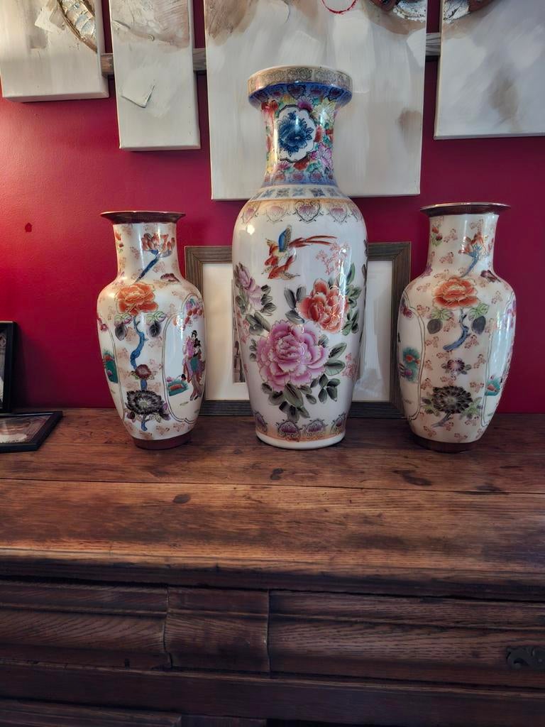 3 vases chinois en porcelaine, Enlèvement