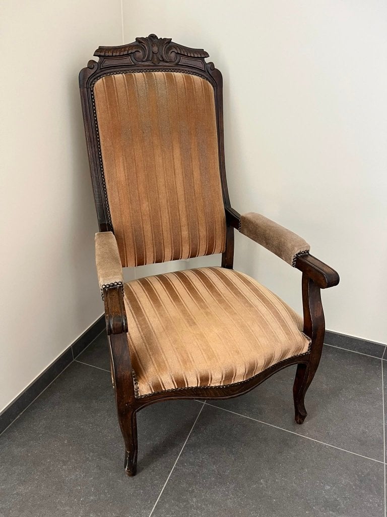 Antieke zetel / lage stoel, Antiek en Kunst, Ophalen