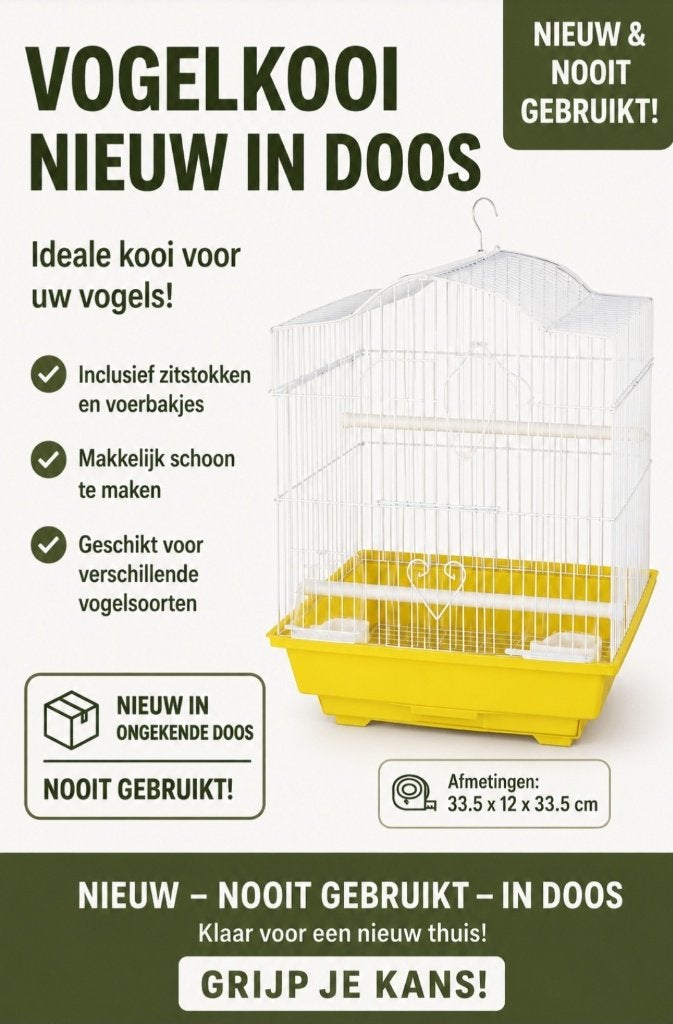 Vogelkooi te koop – nieuw in doos, Dieren en Toebehoren, Ophalen, Nieuw, Vogelkooi