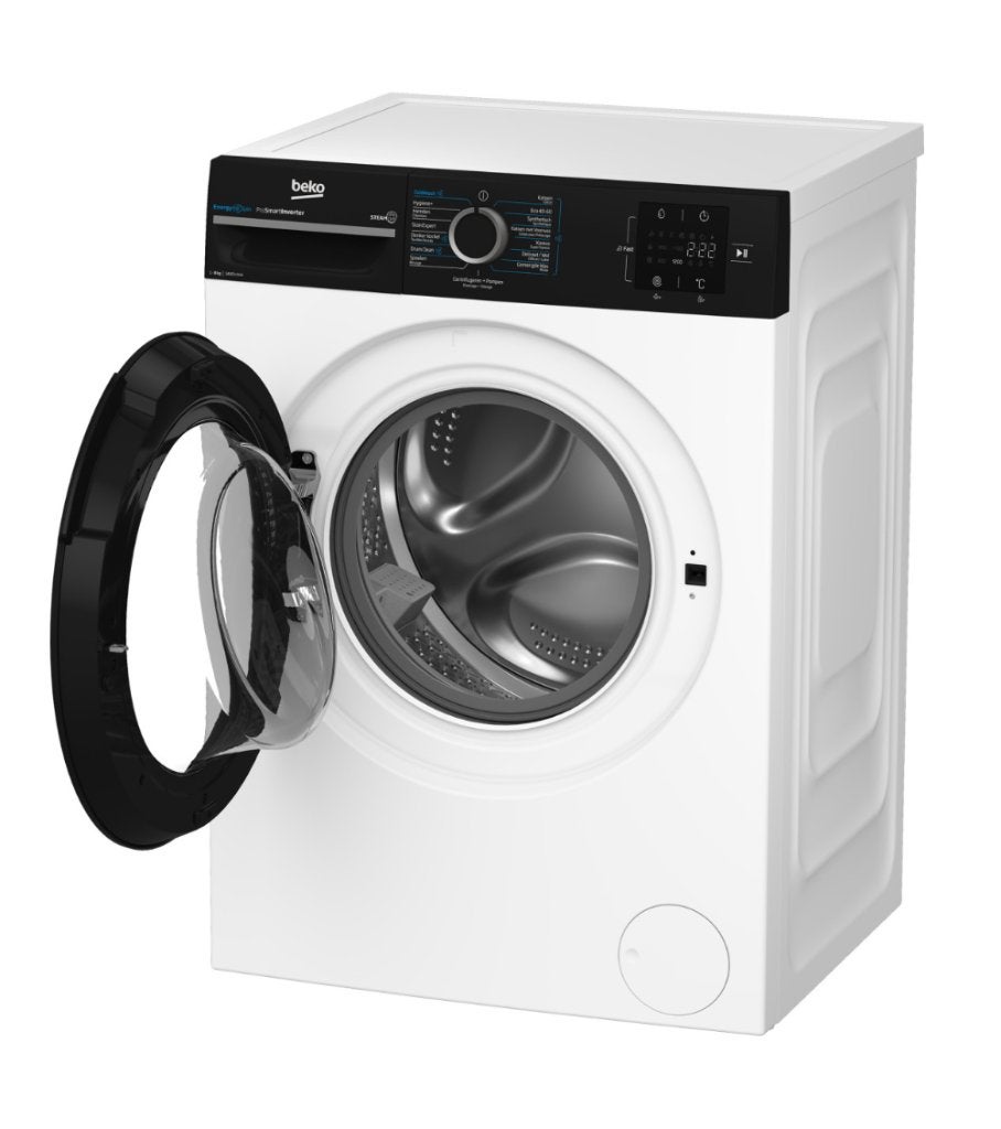 Wasmachine Beko B300 8 kg 1400tpm IronFast SteamCure TE HUUR, Minder dan 85 cm, Verzenden, Energieklasse A of zuiniger, Zo goed als nieuw