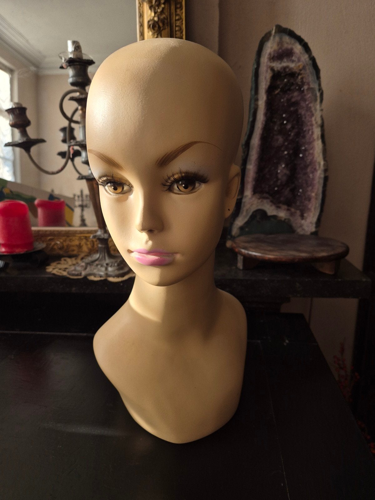 prachtige vintage mannequin hoofd., Ophalen of Verzenden