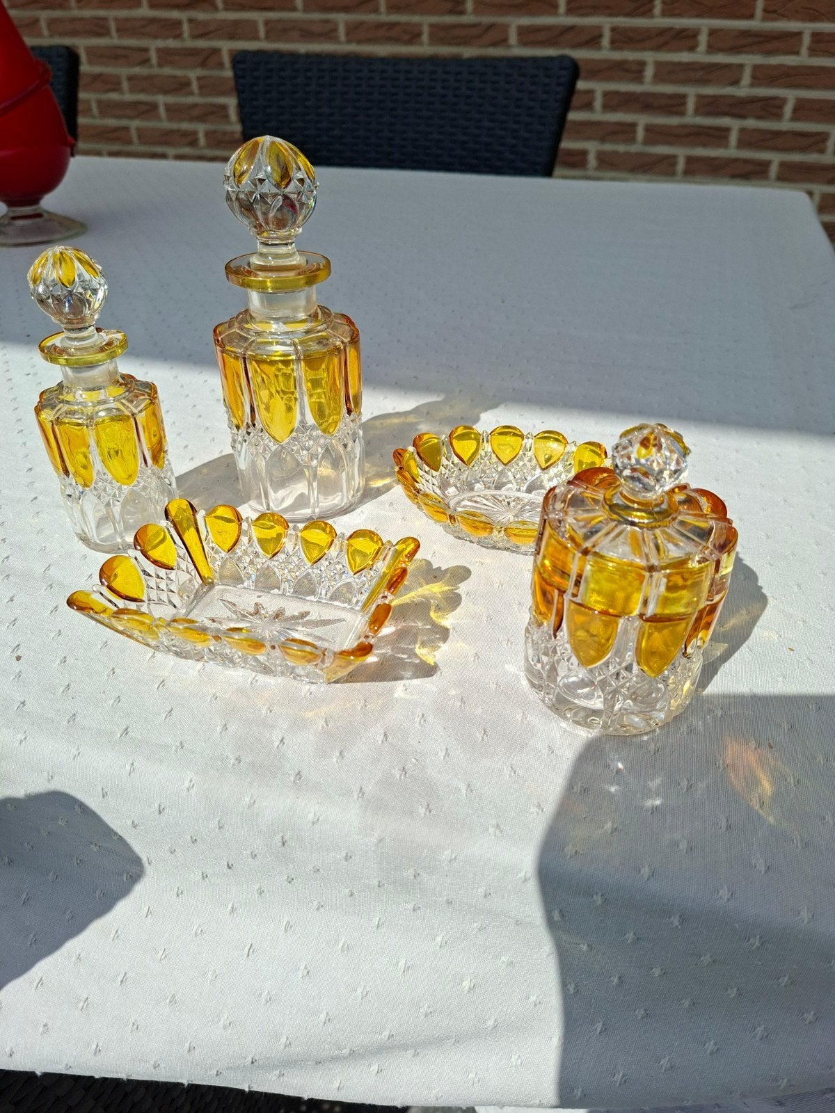 Val Saint lambert art deco toiletset, Ophalen