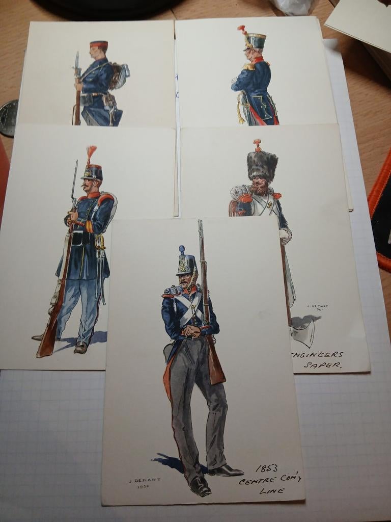 Costumes militaires belges.  Infanterie. Lot 7., Collections, Enlèvement ou Envoi