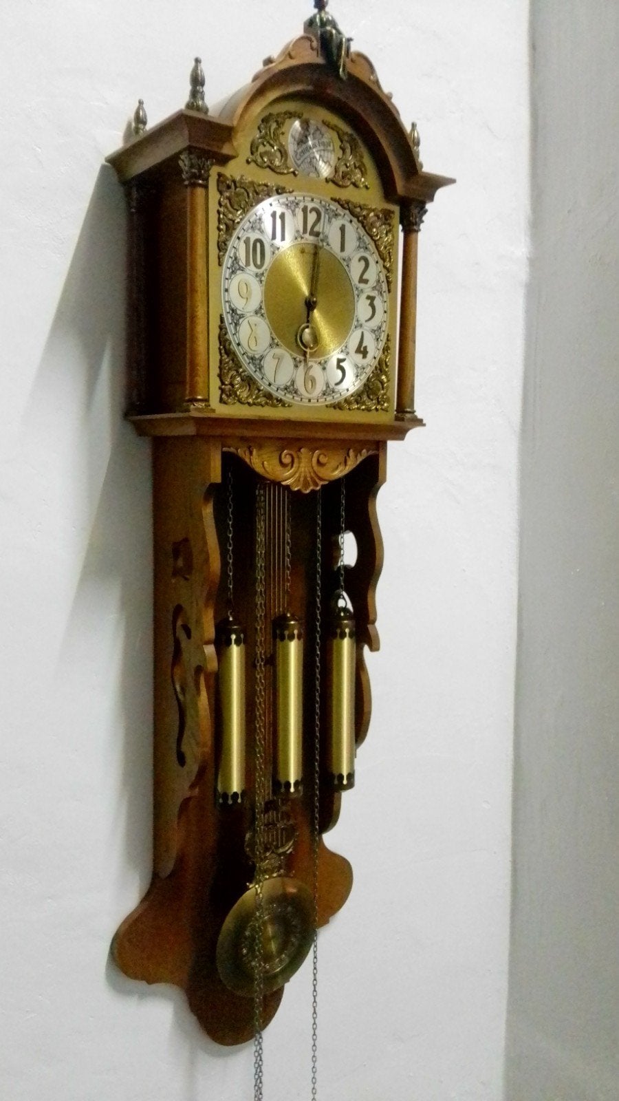 Wandklok/hangklok Tempus Fugit PRACHTSTAAT!, Antiek en Kunst, Ophalen