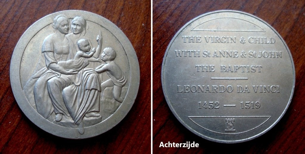 Medaille naar een werk van Leonardo da Vinci, Enlèvement ou Envoi, Comme neuf, Autres types, Christianisme | Catholique