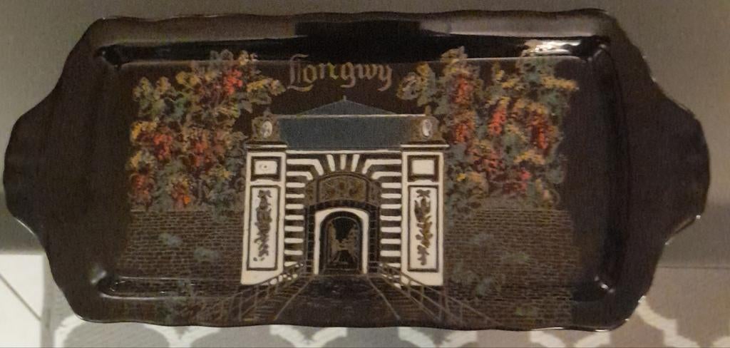 Plateau à gâteau longwy 1970 état impeccable 38x25cm, Antiquités & Art, Antiquités | Céramique & Poterie, Enlèvement