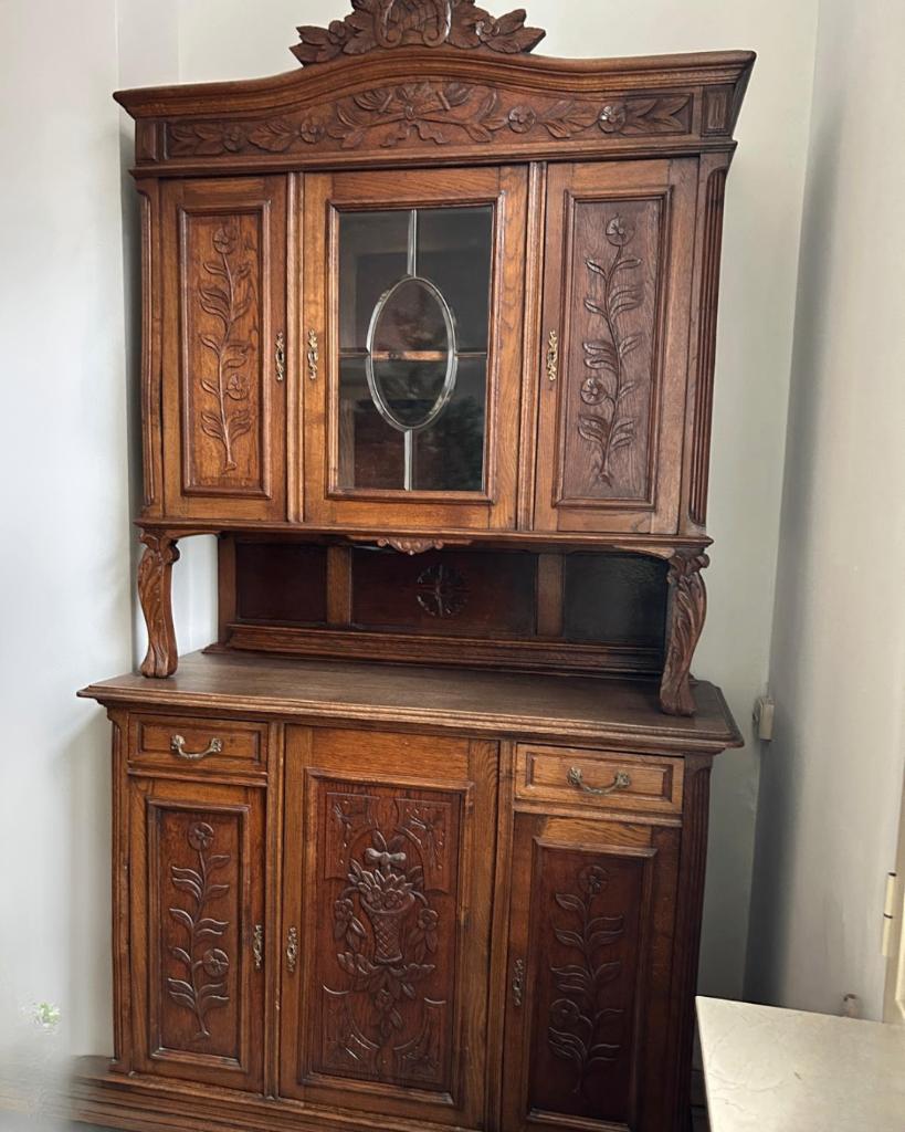 Buffet ancien avec miroir, Antiek, Avec tablette(s), 100 à 150 cm, Enlèvement
