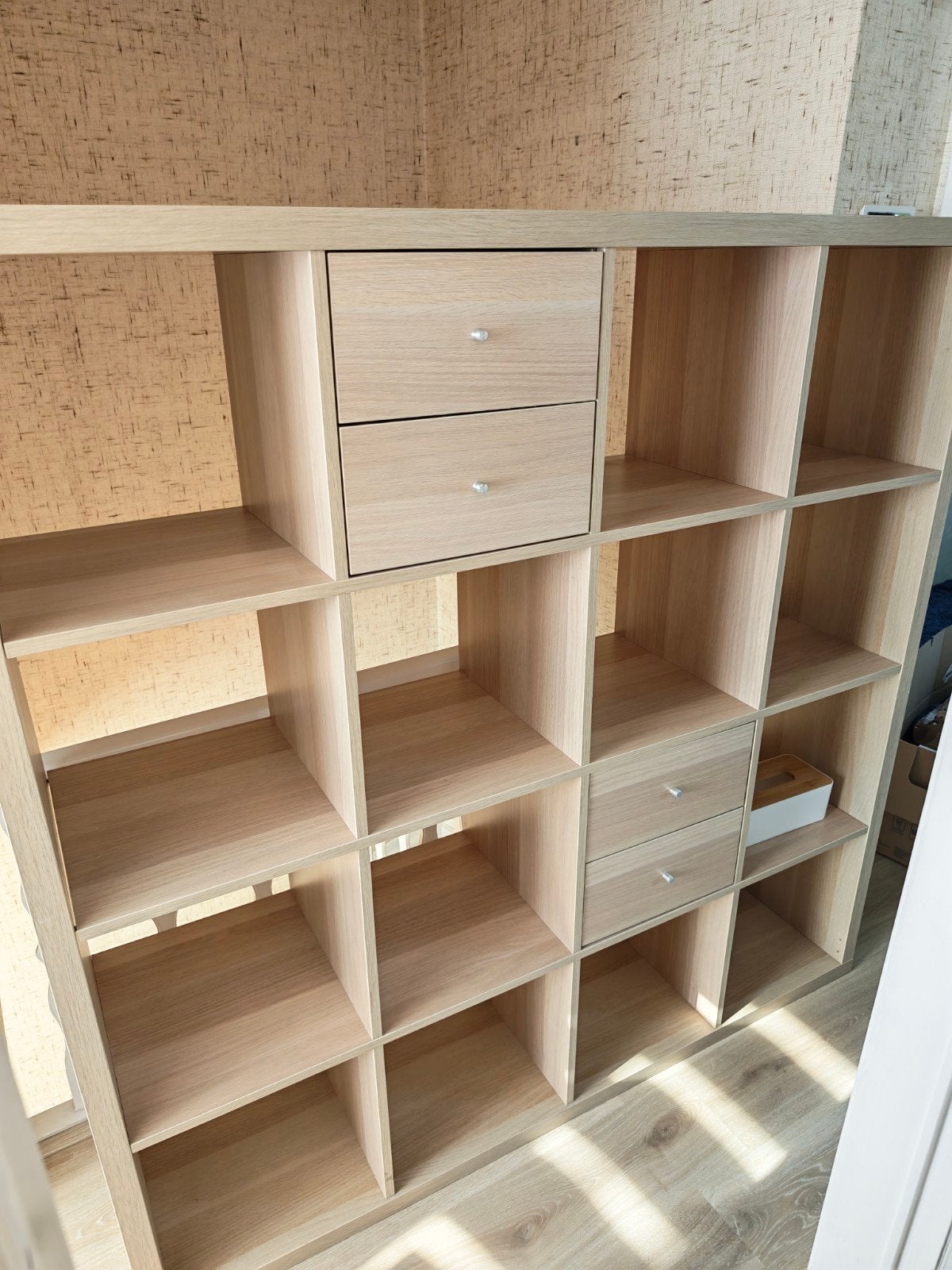 IKEA Kallax kledingkast - 4 bij 4, Ophalen, Zo goed als nieuw, Eikenhout