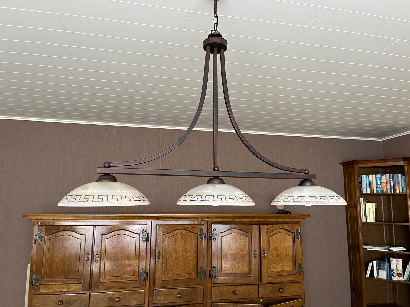 2 Luchters en lamp voor op kast, Ophalen, Zo goed als nieuw, Glas