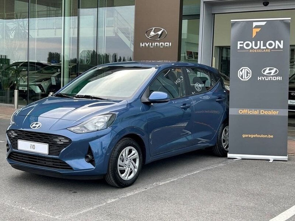 Hyundai i10 1.0 benzine Twist | STOCK, Auto's, Zwart, 46 kW, Blauw, Isofix