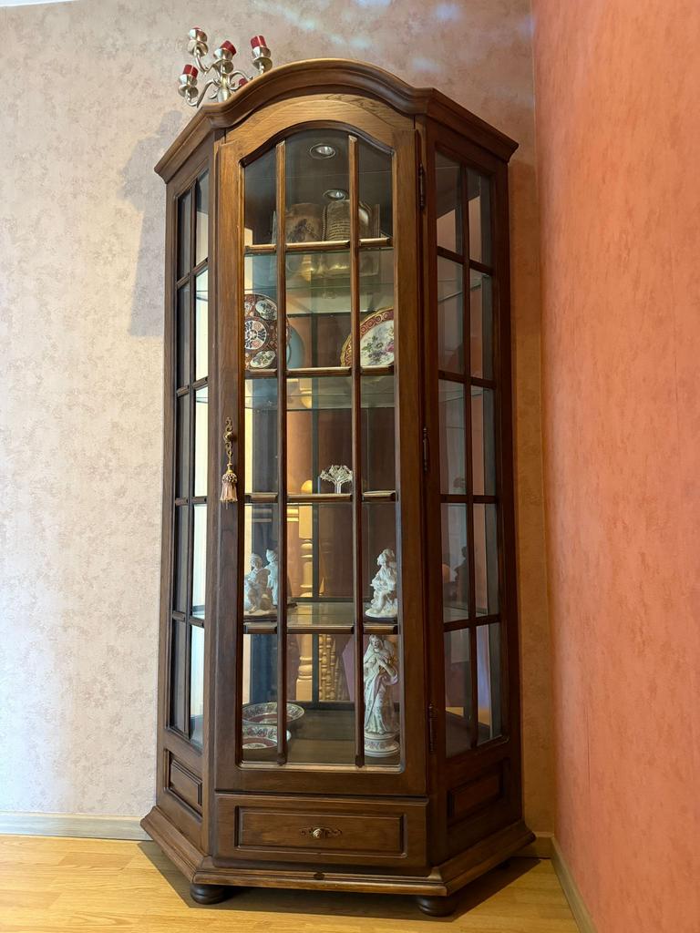 Klassieke eiken vitrinekast, Enlèvement, Utilisé, Chêne