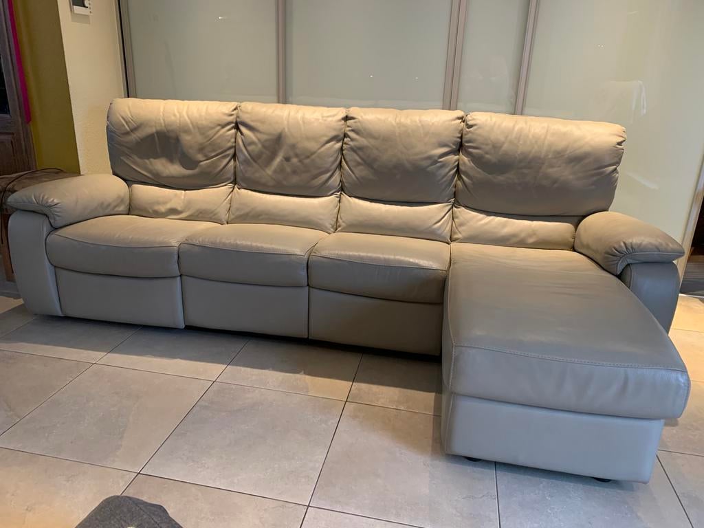 Zetel met 2 ingebouwde relaxen, Ophalen, Gebruikt, Leer