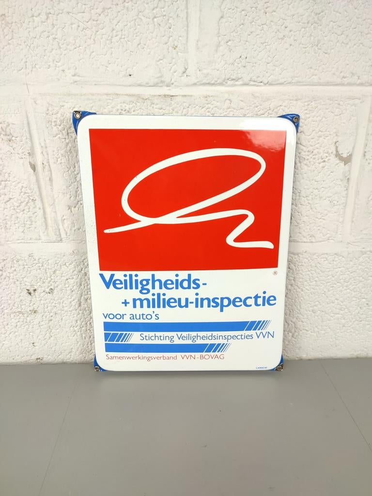 Emaille bord veiligheids en milieu inspectie, Ophalen of Verzenden, ., ., .