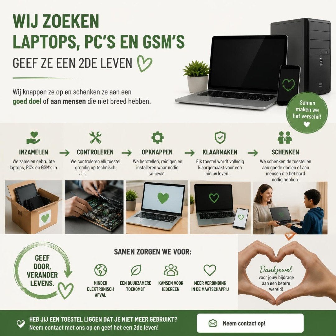 geef je pc gsm en laptop een 2de leven ️, Informatique & Logiciels, Enlèvement