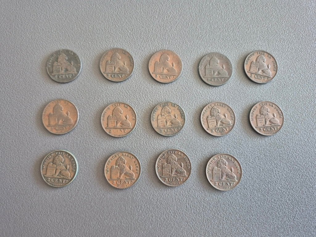 Setje 2 centiemen Belgie., Postzegels en Munten, Ophalen of Verzenden, Losse munt