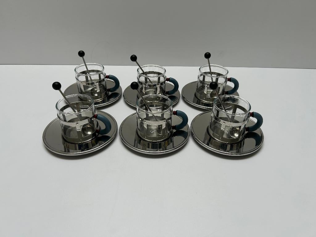 Alessi 6 espresso tasjes, Huis en Inrichting, Ophalen of Verzenden, Zo goed als nieuw, Kop(pen) en/of Schotel(s)